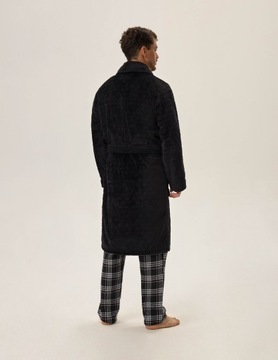 ШАЛЬ МУЖСКАЯ ЧЕРНАЯ ХАЛАТ, мягкий, HENDERSON L