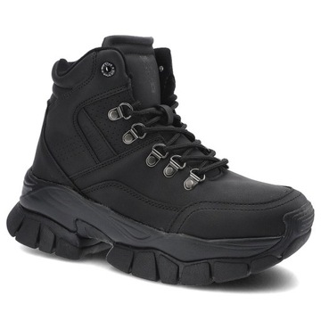 Czarne Botki Big Star Damskie Modne Buty Sportowe