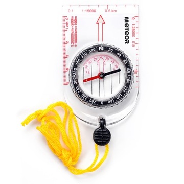 ПОЛУКРУГЛЫЙ КОМПАС, линейка, удобная для определения азимута на карте + веревка