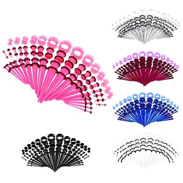 50 akrylowych 14G-00G Ear Gauges Expander w