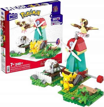 POKEMON MEGA CONSTRUX KLOCKI 240 ELEMENTÓW WIEJSKI WIATRAK HKT21