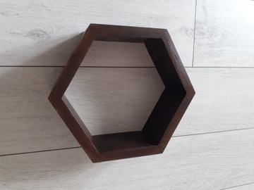 ДЕРЕВЯННАЯ ПОЛКА СОТ ВЕНГЕ ШЕСТИГРАННИК