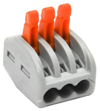 РАЗЪЕМ WAGO QUICK CONNECTOR ЭЛЕКТРИЧЕСКИЙ РАЗЪЕМ 3x4 мм 1 шт. 222-413