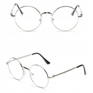 OKULARY SREBRNE LENONKI PAN KLEKS DZIADEK BABCIA