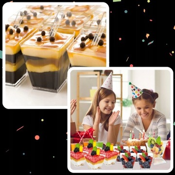 КОНТЕЙНЕРЫ ДЛЯ ЗАКУСОК ДЕСЕРТОВ 150МЛ 24ШТ КВАДРАТНЫЙ КОНТЕЙНЕР ДЛЯ ДЕСЕРТА