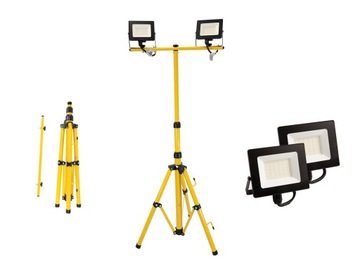 Naświetlacz halogen LED 2x 30W + statyw budowlany