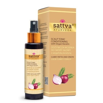 WCIERKA DO SKÓRY GŁOWY ODŻYWCZA LIŚCIE CURRY & CEBULA 100 ml - SATTVA (