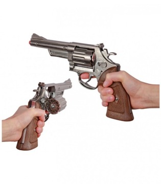 SOLIDNY METALOWY Pistolet Rewolwer na kapiszony