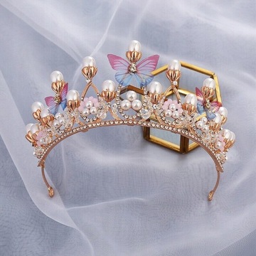 Tiara Korona Błyszcząca Opaska Do Włosów