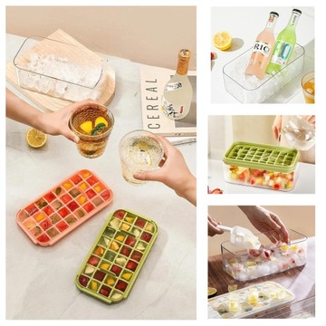 БОЛЬШОЙ КОНТЕЙНЕР ДЛЯ ИЗГОТОВЛЕНИЯ КУБИКОВ ЛЬДА ФОРМОВКА ДЛЯ ЛЬДА CUBE MAKER 64 ШТ. XXL