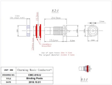 Розетка RCA (тюльпан) - CMC 816-U