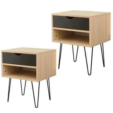 2X STOLIK NOCNY KOMODA NOCNA Z OTWARTYM SCHOWKIEM 40X34X50CM
