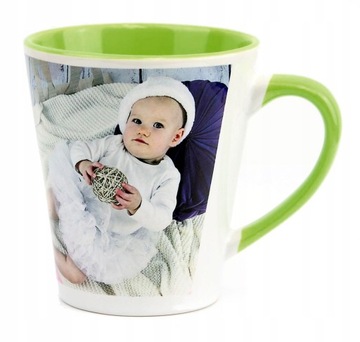 FOTO KUBEK LATTE Z NADRUKIEM ZE ZDJĘCIEM ZIELONY