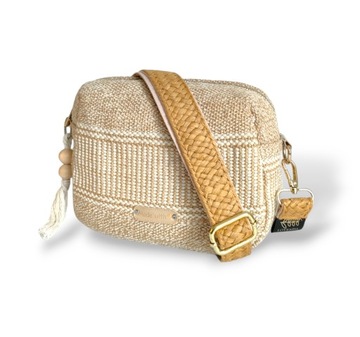 MAŁA LETNIA TOREBKA SŁOMKOWA SŁOMIANA LISTONOSZKA NATURAL BEŻOWA ORGANIC