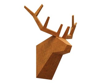 Poroże Jeleń Gruby - stal Corten 90x70x60