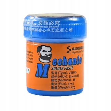 PASTA LUTOWNICZA PŁYNNA CYNA MECHANIC V5B45 42g Sn42/Bi58 PASTA FLUX 138°C