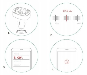 FM-передатчик Bluetooth, зарядное устройство MP3, 2 порта USB BASEUS