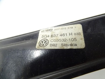 MECHANIZMUS ZVEDÁK OKNO LEVÝ PŘEDNÍ VW GOLF VII 7 MK7 5G4837461H