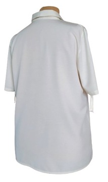 ATELIER GI kremowa bluzka koszulowa z krótkimi, sznurowanymi rękawami 46/48