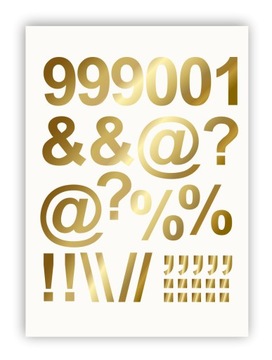 Золотые самоклеящиеся буквы с алфавитом и цифрами 50 мм.