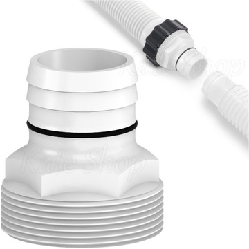 REDUKCJA ZŁĄCZKA Z USZCZELKĄ Adapter Rury Basenowej 38x38mm z Gwintem 60mm