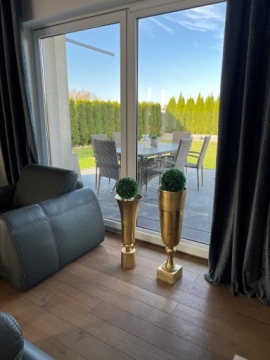 БОЛЬШОЙ МЕТАЛЛИЧЕСКИЙ ЗОЛОТОЙ ЦВЕТОЧНЫЙ ГОРШОК 63 СМ