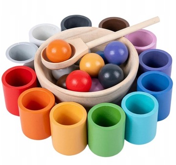 Piłki w kubkach Montessori Sortowanie i liczenie