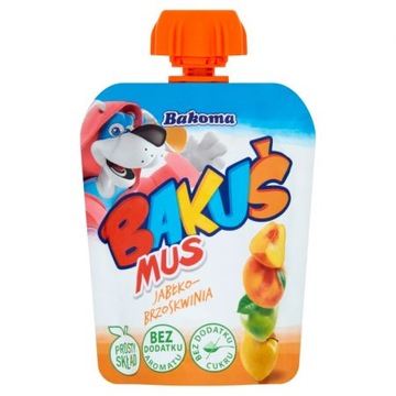 Bakoma Bakuś Mus jabłko-brzoskwinia 90 g