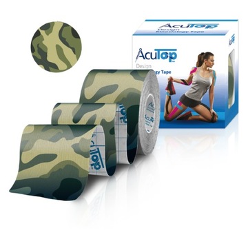 Taśma do kinesiotapingu AcuTop green camo moro