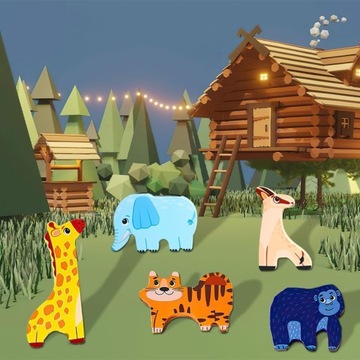 ОБРАЗОВАТЕЛЬНЫЙ НАБОР ЖИВОТНЫХ НА ДЕРЕВЯННОЙ ПОДСТАВКЕ