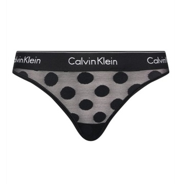 CALVIN KLEIN MAJTKI DAMSKIE STRINGI LOGO CZARNE S 2A0D3_B*