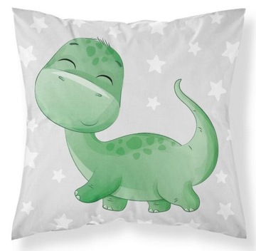 Poszewka na poduszkę 40x40 dino dinozaur zielony dla dziecka