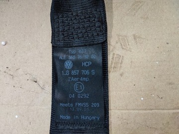 VW GOLF IV РЕМЕНЬ БЕЗОПАСНОСТИ ПЕРЕДНИЙ ПРАВЫЙ 3 ДВЕРИ