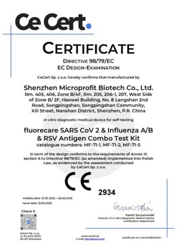 FluoreCare Covid-19 RSV Тестовый грипп грипп грипп AB Combo 4in1 Полный PL Long Expiry Date
