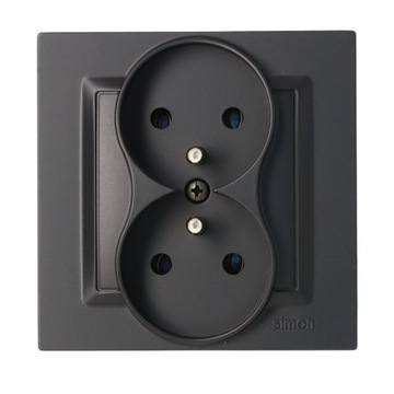 SIMON 10 ДВОЙНАЯ РОЗЕТКА С/U МАТОВЫЙ ЧЕРНЫЙ
