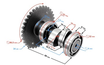 РАСПРЕДВАЛ СКУТЕР 080 4T ГОРИЗОНТАЛЬНЫЙ ВОЗДУХ