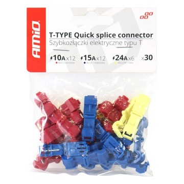 SZYBKOZŁĄCZKI ZŁĄCZKA KONEKTOR Typ-T 30szt mix