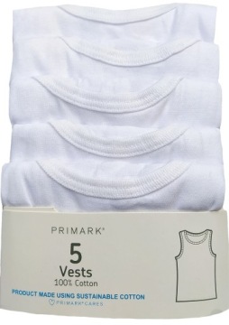 PRIMARK białe chłopięce podkoszulki 5-pak 98