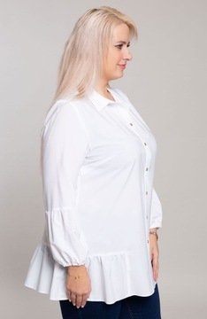 Biała tunika koszulowa z falbanką 46