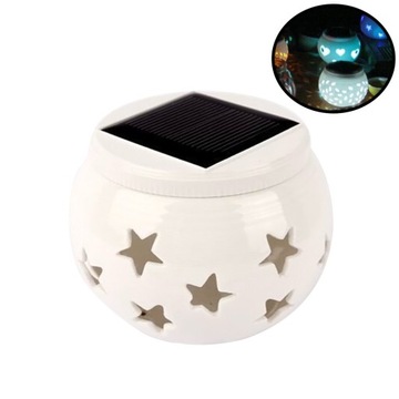 ZASILANA SŁONECZNIE WYDRĄŻONA ŚWIATŁA LAMPA CERAMICZNA DEKORACYJNE OŚWIETLENIE WEWNĘTRZNE FO
