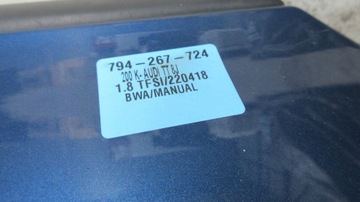 AUDI TT 8J DVEŘE MODRÝ LEVÉ PŘEDNÍ