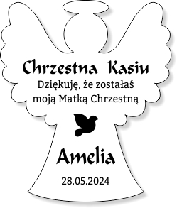 Podziękowanie chrzestnych dziadków chrzest aniołek