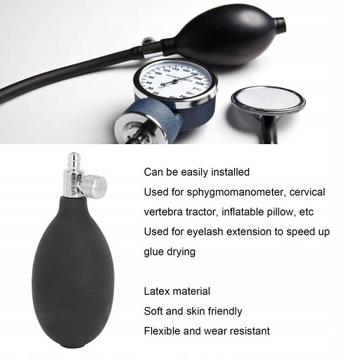 ГРУШЕВОЙ НАСОС С МЕТ-КЛАПАНОМ ДЛЯ МАНОМЕТРА АРТЕРИАЛЬНОГО ДАВЛЕНИЯ