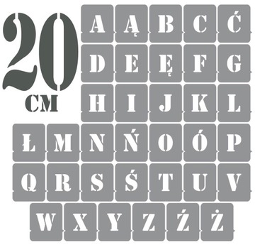 Szablony malarskie LITERY 20cm /wielorazowe/