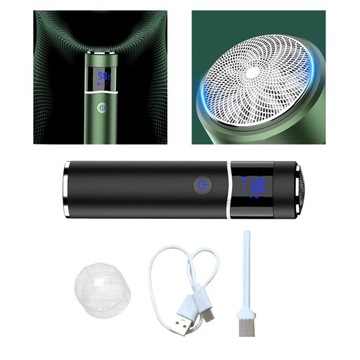 Przenośne dla mężczyzn Zmywalne wąsy USB Czarne