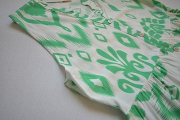 NOWA Sukienka zielona letnia prosta luźna 100% wiskoza włoska 36/S