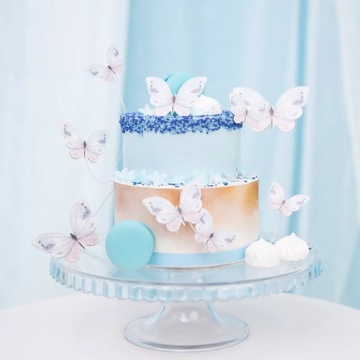 Топперы для торта Белые бабочки своими руками 9 шт.