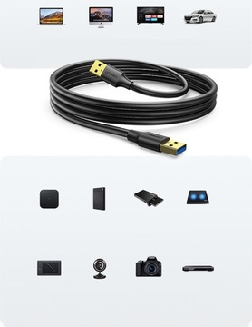 UGREEN US128 КАБЕЛЬ USB 3.2 GEN 1, 3 М, ЧЕРНЫЙ