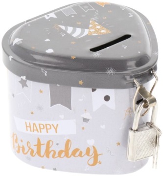 ЗАПИРАЮЩИЙСЯ МЕТАЛЛИЧЕСКИЙ ЯЩИК ДЛЯ ДЕНЕГ С ЗАМКОМ В ВИДЕ СЕРДЦА