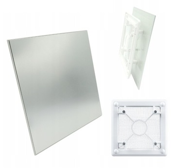 KRATKA WENTYLACYJNA PANEL ALUMINIUM CHROM 18x18 cm Z SIATKĄ PRZECIW OWADOM